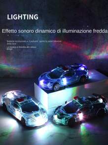 Auto giocattolo della polizia con luci e suoni elettrici per bambini, auto elettrica della polizia a rotazione con suoni, giocattolo musicale per bambini piccoli/bambine (batterie non incluse), torna a scuola