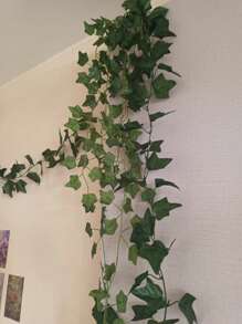 1/5pcs 90 Pieces Artificial Ivy Leaves Vines, Detachable Leaves, UV-Resistant Plastic Plants For Decoration In Living Room, Kitchen, Balcony, Garden, Bedroom, Farmhouse (Note - If You Smell A Plastic Odor After Unpacking, Please Let It Air Out For A While, It Won't Affect The Use)