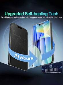 4 miếng phim Hydrogel bảo vệ toàn diện tương thích với iPhone 11 12 13 14 15 16 Pro Max Plus 16e miếng dán màn hình tương thích với iPhone X Xs Max XR 7 8 không phải kính - 4 miếng - Xem 3
