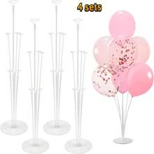 2/4/6 Sets Balloon Stand Kits, Balloon Sticks Holder With Base For Table Graduation Birthday Gender Reveal Party Decorations,Graduation Party Decorations Wedding,Halloween, Christmas Decorations(Reusable)