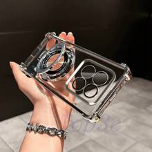 Funda de teléfono transparente, a prueba de agua y golpes, resistente a los arañazos, con soporte magnético en las 4 esquinas anti-caída para Poco X7 Pro/X6Pro/X5/X4 GT/X3Pro/F7Pro/F7Ultra/F6Pro/F5 Pro/F4/F3/M6 Pro/C61/C65/C75
