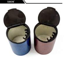 1pc Universal Fit Aluminum Alloy Car Ashtray With Plastic Lid, Portable Cigarette Bin For Vehicle Interior Gift For Christmas