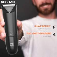 Recortadora corporal para hombres, afeitadora eléctrica, recortadora eléctrica de ingles y pelo, afeitadora y recortadora de higiene masculina con cuchillas de cerámica, capacidad de batería de 500mAh para todo el Body
