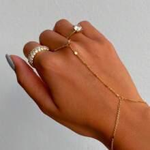 1pc Fashionable And Versatile Minimalist Stencil Cut Finger Chain
