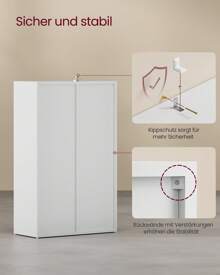 VASAGLE Bücherschrank, Bücherregal, mit 5 Fächern, Büroregal, Würfelregal, Standregal, für Wohnzimmer, Schlafzimmer, Büro, Kinderzimmer, weiß