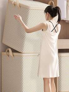 大号可折叠衣物收纳袋、超大号布质超大号可折叠收纳袋、带拉链和手柄的可折叠布质收纳袋、带手柄的超大号收纳袋、便携式衣物和被子收纳袋、涤纶，适合家庭、宿舍和卧室整理，节省空间的被子、衣服、玩具收纳袋 - 适合卧室、家居、衣柜、壁橱、衣物收纳袋，适合学校、学校配件、学校用品