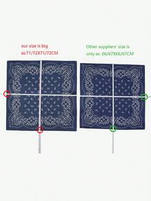 1 件装 Bandana 风格女式围巾，丝滑佩斯利印花方形围巾，头带头巾配饰，适合日常佩戴