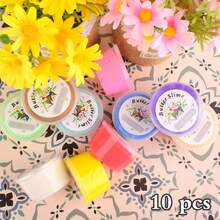 12/10/8/6 件装迷你黄油史莱姆套装，适合女孩，派对礼物，有弹性且不粘，男孩减压玩具，儿童柔软 DIY 史莱姆（45 毫升）