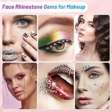 S.Face Makeup Glue Gum Spirit Adhesive With 3600Pcs Face Gems Eyes Jewels For Cosplay Costume, Cosmetic Glue Face Glue For Body Rhinestone Eye Glitter Fake Hair Wig Mustache Halloween SFX Makeup - B.clear - 查看 6