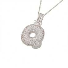 1pc Fashionable Gold A-Z 26 Bubble Letter Pendant Necklace, Suitable For Men & Women Daily Wear