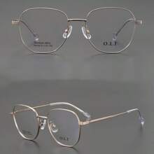 Monture de lunettes en titane pur ultra-légère polygonale, lunettes vintage en titane massif, unisexe toutes saisons