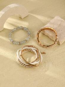 Conjunto de 8 pulseiras de liga de estilo elegante para mulheres