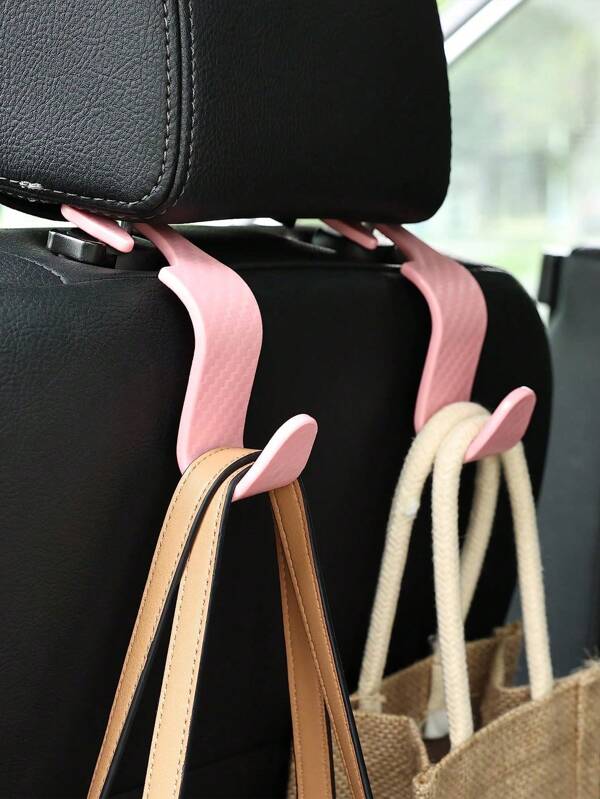 2pcs/4pcs Car Seat Headrest Hanger, Car Seat Storage Hooks For Purse Handbag Jacket Grocery Bag, Universal Plastic Hanger For Car Backseat Accessories For Women Storage Organizer Travel Essentials Back To School Dormitory Storage Fall Decor