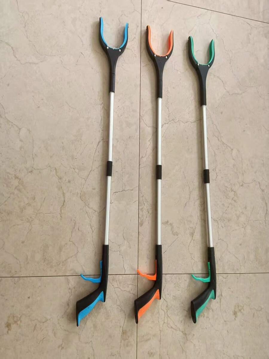 1 pieza Pinzas extensibles y plegables para recoger basura, pinzas de limpieza, agarrador de residuos domésticos