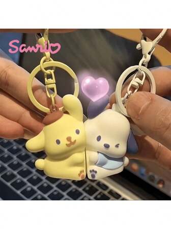 Sanrio Cute Cartoon Keychain Doll Pendant, Keychain Couple Luggage Tag Magnetic Hug Pendant