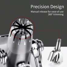 不锈钢手动鼻毛修剪器，男女通用，防水面部脱毛修剪器 - 銀色 - 查看 6