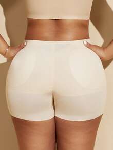 1pc Women Waist Trainer Shorts With Butt Pads, Seamless Shapewear Tummy Control Panty - Apricot - View 7