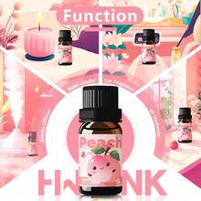HWLINK Aceite esencial de melocotón de 10ml, aceite de fragancia premium para hacer velas, aromaterapia, difusores, cuidado del hogar y humidificadores, regalo para mujeres, ambientador de coche