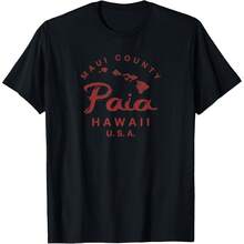 Camiseta vintage hawaiana de las islas de Maui Paia, Hawái - Negro - Ver 1