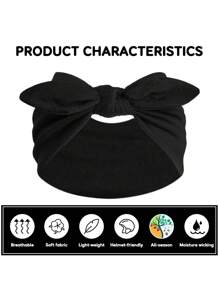 2 pièces/4 pièces Serre-têtes larges noirs en forme de nœud pour femmes, bandeaux anti-dérapants pour yoga/entraînement, accessoires capillaires en fibre de polyester, bandeau turban, tour de tête absorbant la sueur