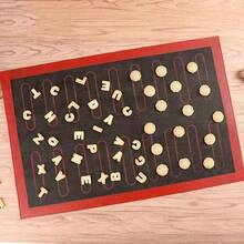 1/2pcs Double-Sided Silicone Macaron Baking Mat With Patterned Design, Non-Stick Oven Tray Liner For Pastries, Cookies, Breads, Desserts, Easy To Clean And Durable Kitchen Silicone Macaron Baking Mat - Multicolor - View 9