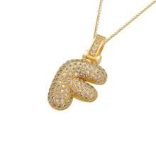 1pc Fashionable Gold Bubble Letter A-Z Necklace, Suitable For Men And Women Daily Wear
