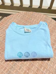 Oversized Graphic T Shirt For Women Teens Girl Y2K Hawaiian Print Short Sleeve Baggy Tee Shirts Loose Fit Vintage Aesthetic Coastal Tops Summer Beach Preppy Going Out Tops - 淺藍色 - 查看 2