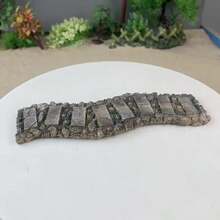 1 pieza de Modelo de sendero empedrado de piedra gris vintage, decoración de paisaje en miniatura, figura de resina, camino de pueblo, ornamento de escritorio apacible