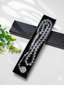 1 件 45 珠 10 毫米透明亚克力 Tasbih/Misbaha 祈祷珠手链，简约设计，适合穆斯林日常祈祷，情侣礼物，适合礼拜、节日 - 彩色 - 查看 2