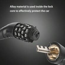 4 位自行车锁 - 23.62 英寸（60 厘米）长可伸缩安全自行车锁，防盗配件适用于山地车、公路车、电动自行车、踏板车