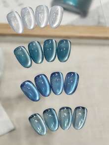 Sơn gel mắt mèo xanh đại dương mới 2025 15ml, Bộ sơn móng tay từ tính dạng thạch trong suốt mùa xuân hè kèm lớp sơn lót/lớp phủ, Cần đèn UV, Công thức từ thực vật, Bộ 6 màu trong suốt dạng băng giá dùng cho gia đình/văn phòng/đi làm/hẹn hò, Lan truyền, Bền màu trong 28 ngày như ở tiệm - Nhiều màu - Xem 5