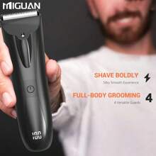 1 pieza Recortadora eléctrica de vello corporal para hombre, color negro, con carga USB, apta para Body, barba, piernas y brazos, afeitado, afeitado, regalo de vacaciones. Capacidad de batería 500mAh