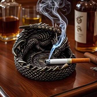 European Dragon Ashtray Ash Tray Creative Cigarette Smoking Accessories Outdoor Ash Plate Home Office Desktop Halloween Decor