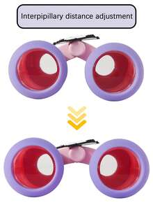 Sanrio Kuromi&My Melody 望远镜玩具带有 DIY 贴纸，4 倍焦距可提供清晰的图像，硅胶眼垫保护。舒适贴合眼睛。高清便携式双筒望远镜，适合儿童玩具。