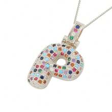 1pc A-Z Bubble Letter Fashion Gold Necklace, Suitable For Men And Women Everyday Wear