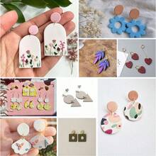 Bộ 18 khuôn đất sét mềm - Khuôn cắt hình học, thích hợp để làm khuyên tai và mặt dây chuyền bằng đất sét polymer, tạo ra những món trang sức DIY độc đáo, nhẹ nhàng với đất sét, nhiều màu sắc để lựa chọn, lý tưởng cho những người đam mê thủ công. - Hồng - Xem 5