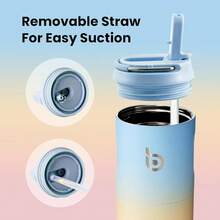 New-88  Insulated Water Bottle 24oz  Straw Lid And Handle For Sports Travel Gym Stainls Steel Water Bottl Double-Wall Vacuum Metal Le Proof - - 藍色黃色粉紅色 - 查看 4
