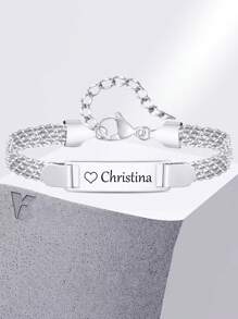 1pc Personalize Name Girl Bracelets, Customized 18k Gold Plated Stainless Mesh Chain Steel Bar ID Bracelet,Gold Jewelry,Beach Girl Accessores,With Butterflies And Small Hearts,Chunky Jewelry,Customized Baby Gifts For Delicate Gift For Kids Girls And Boys,Baby Shower,Parent-Child Activities,Family Love,Toddler Girl Summer Clothes Accessories,Expecting Mom Gift ,Back To School Winter Gift Ideas Boy Girl Valentine's Day,Funny Secret Santa Gifts