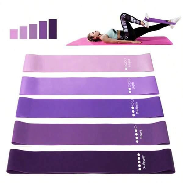 5pcs/Set Resistance Band Elastic Band Squatting Fitness Ring Yoga Training Bands Set, Gym, Deporte, Gimnasio, Ejercicio En Casa, Maquinas De Gimnasio, Entrenamiento En Casa