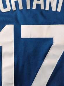 Atonmore Men's 17 Blue Baseball Jersey Casual Sports Shirt Button Embroidered Training Match Sports Shirt