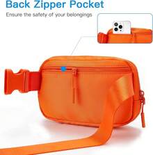 Bolsa de Cintura para Mujeres, Riñonera, Bolsa Cruzada, Moda, Bolsa de Cintura con Correa Ajustable, Marrón Claro - Naranja - Ver 6