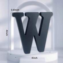 Local Delivery-- 4 Inch Black Wood Letters Unfinished Wood Letters For Halloween Decorative Standing Letters Slices Sign Board Decoration For Craft Home Party Projects (A) - W - View 2