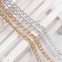 Rollo de 5m de Cadena de aleación de aluminio gruesa y retorcida, cadena de metal chapada en oro para hacer joyería, collares, pulseras y manualidades DIY