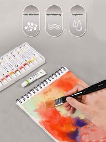 Pennelli in nylon con setole larghe e manico in legno per pittura ad acrilico, olio e acquerello, articoli di cancelleria per l'arte, per il ritorno a scuola