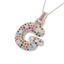 1pc A-Z Bubble Letter Fashion Gold Necklace, Suitable For Men And Women Everyday Wear