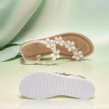 Sandalias planas con tira en el tobillo y punta abierta con diamantes de imitación para mujer. Añade brillo a tus sandalias planas con punta abierta y diamantes de imitación. H-Sandra - Dorado - Ver 4
