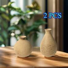 3 件马赛克木制迷你花瓶、DIY 木制花瓶、工艺花瓶、空白小花瓶、手工花瓶底座、工艺材料 - 彩色 - 查看 6