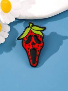 万圣节草莓珐琅别针时尚装饰胸针饰品翻领包徽章珠宝礼品 2025 新款办公室配饰衬衫夹克圣诞节秋冬配饰，适合青少年、青年、男士、休闲、户外、运动、度假、毕业礼物、生日、日常穿着衣服别针有趣可爱的教师礼物 - 彩色 - 查看 5