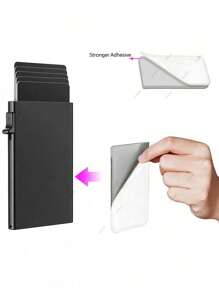 Cartera antirrobo de aleación de aluminio para tarjetas, regalo de cumpleaños, día de San Valentín o día del padre, para viajes, regreso a clases, tarjetero, tarjetero de visita, tarjetero de crédito para hombres, minicartera, tarjetero, tarjetero RFID
