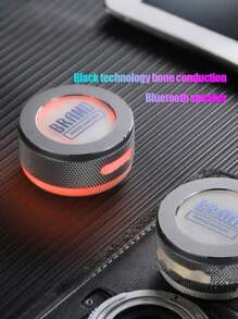 1 buc nou difuzor Bluetooth cu conducție osoasă, formă de carcasă metalică cu ventuză, tun de sunet mic, mini subwoofer, difuzor portabil magnetic metalic, tun de oțel mic, volum mic